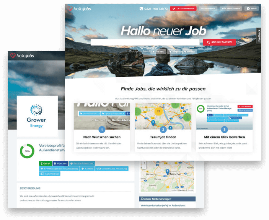 Intelligente Matchingfunktionen bei hello.jobs